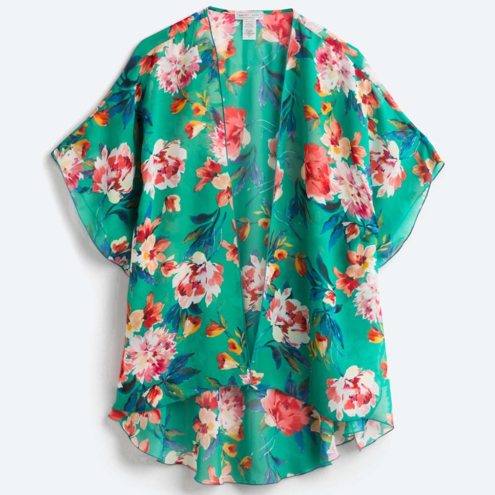 Emory Park Caley Open Kimono Green Small